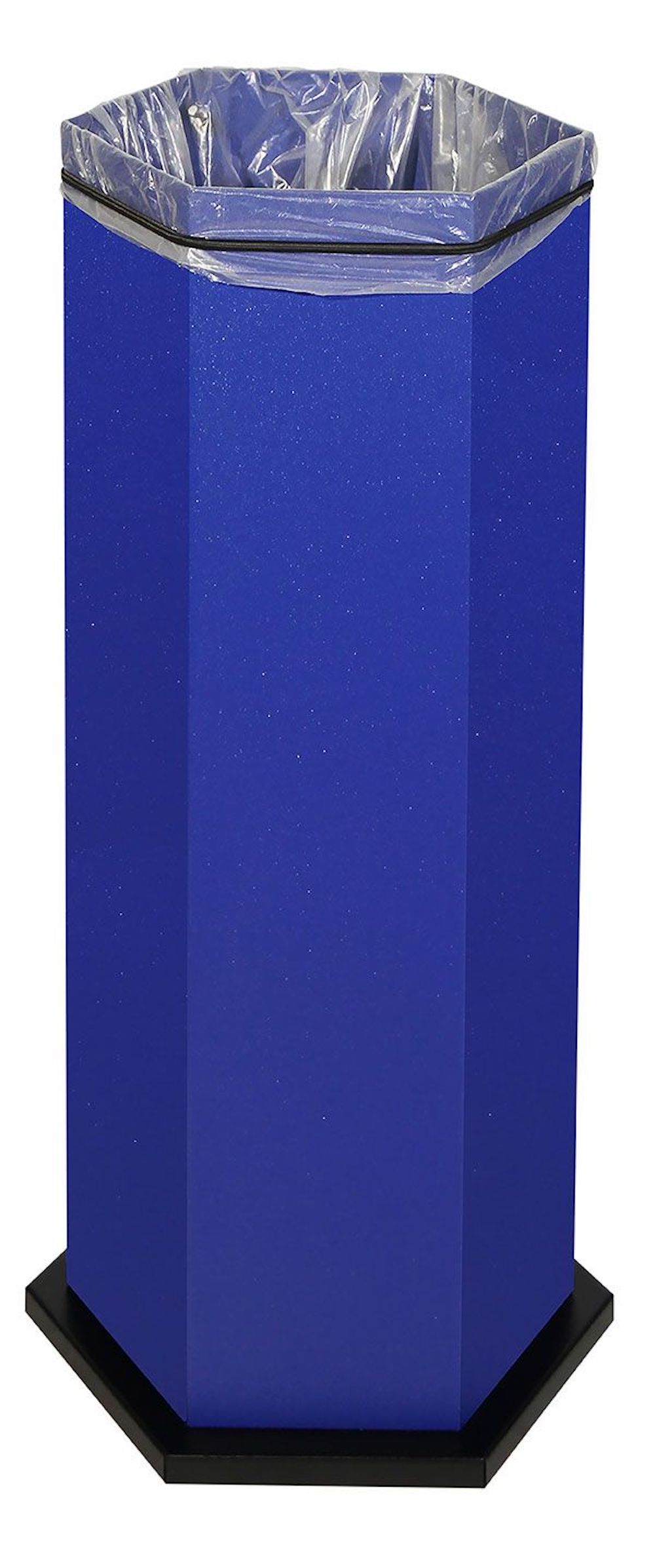 Abfallsammler mit Edelstahl-Einwurfklappe & Touchless-Öffnungsautomatik | 45 Liter, HxBxT 83x33x38cm | inkl. Ladegerät | Ultramarinblau