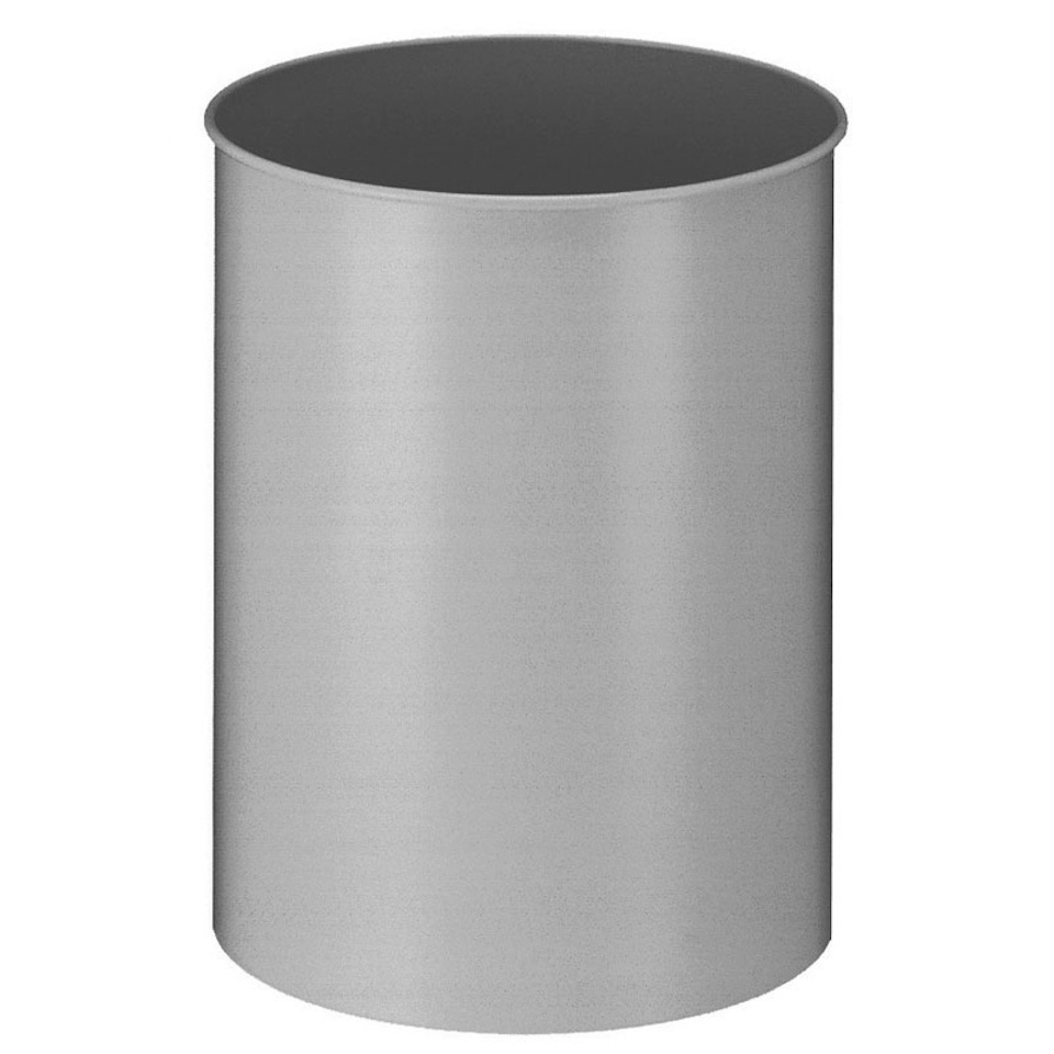 Stillvoller runder Metall Papierkorb | 30 Liter, HxØ 47x33,5cm | Aluminium