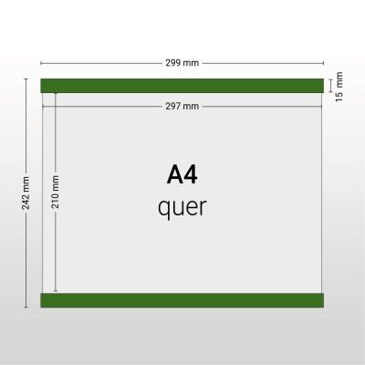 Magnetische Infotasche A4 Querformat | 10 Stück| PVC 1,3mm | Grün