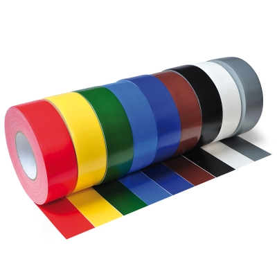 Gewebeklebeband für den Innen- & Außenbereich | BxL 2,5cm x 50m | PE 0,3mm | Gelb/Schwarz linksweisend