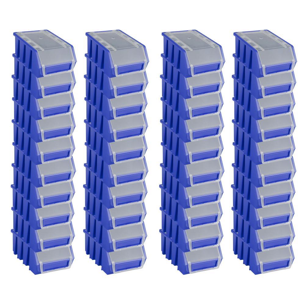 SuperSparSet 40x Sichtlagerbox 2 mit Deckel | HxBxT 7,5x11,6x16,1cm | Polypropylen | Blau