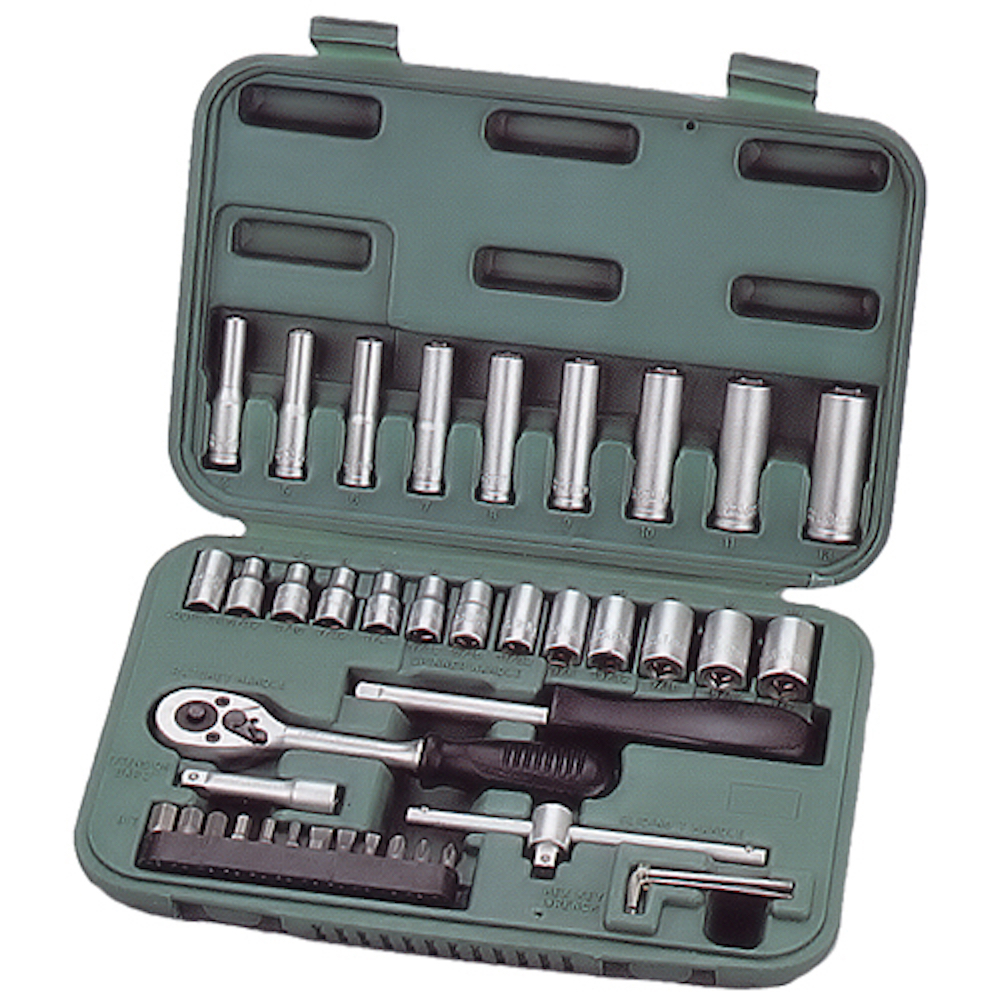 Werkzeug- und Steckschlüsselsatz METAL | 41 Teile | 1/4"(4-13mm) | Werkzeug, Werkzeugkoffer, Werkzeugkasten, Werkzeugsatz