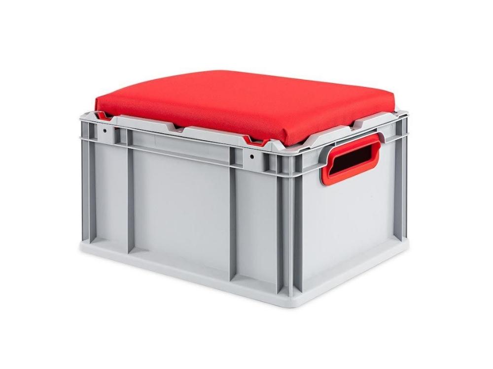 SparSet 6x Eurobox NextGen Seat Box Rot | HxBxT 26,5x30x40cm | 20 Liter | Griffe offen | Eurobehälter, Sitzbox, Transportbox, Transportbehälter, Stapelbehälter