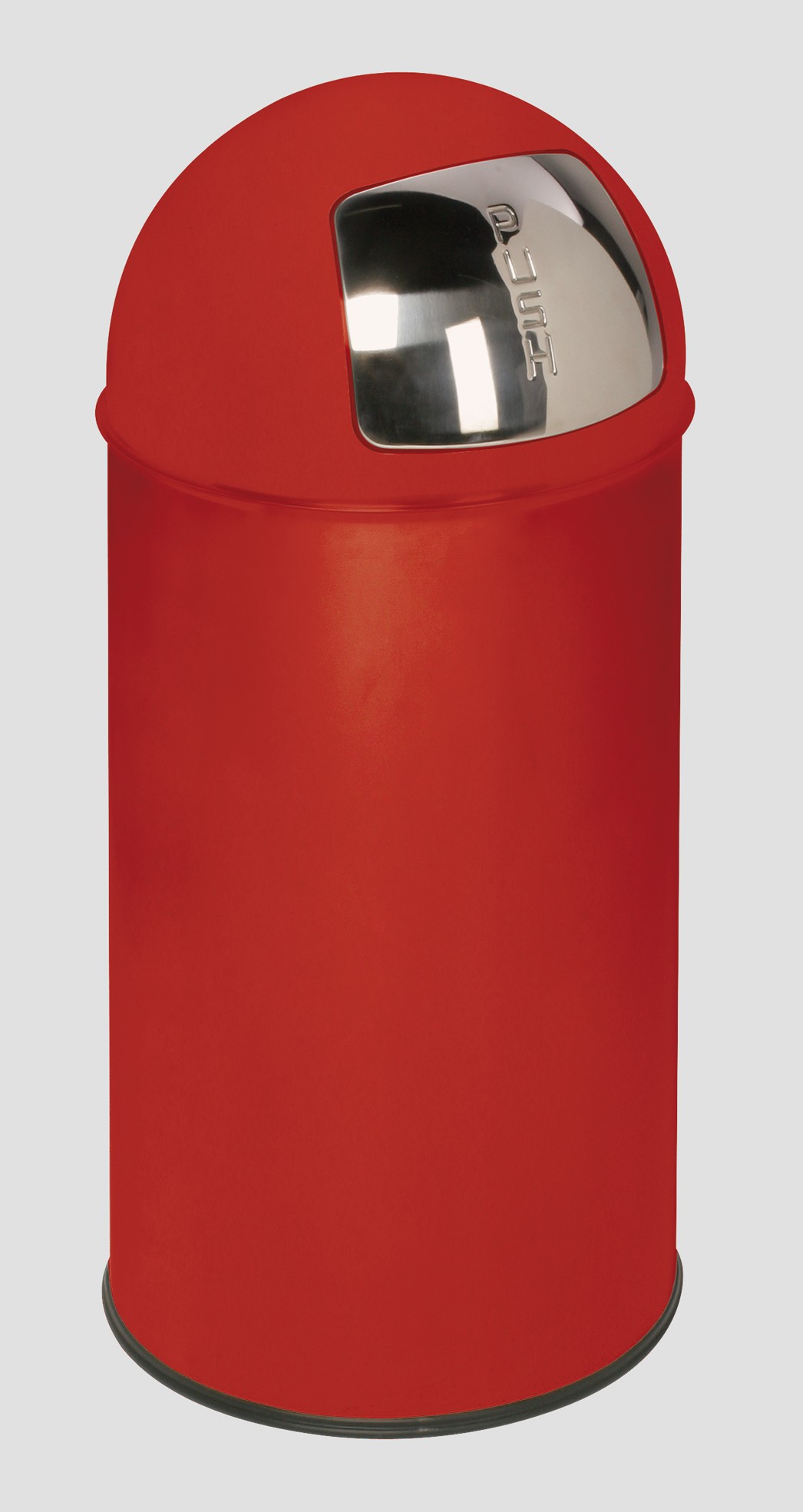 Klassischer Abfallsammler mit Einwurfklappe & Inneneinsatz | 35 Liter, HxBxT 74x35x35cm | Verzinkter Stahl | Rot
