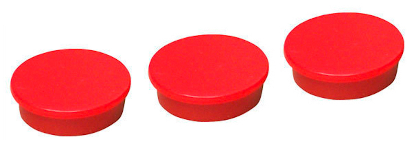 Magnete für Lochwand | 10 Stück | Ø 2,5cm | Rot