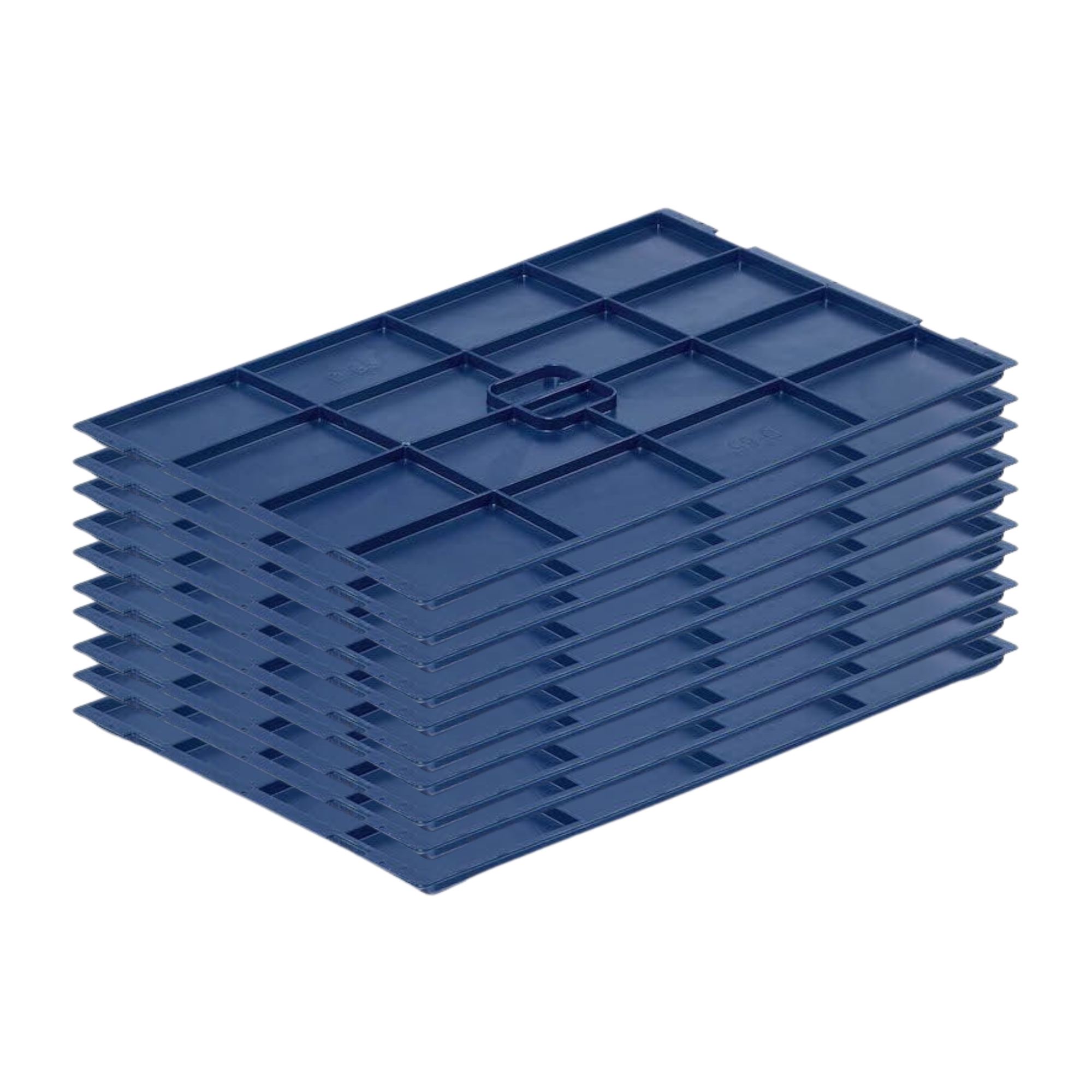 SparSet 10x Auflagedeckel für VDA KLT Kleinladungsträger mit Verbundboden | BxT 40x60cm | Abdeckung, Deckel, Plombierbar, KLT, Transportbox, Transportbehälter, Stapelbehälter