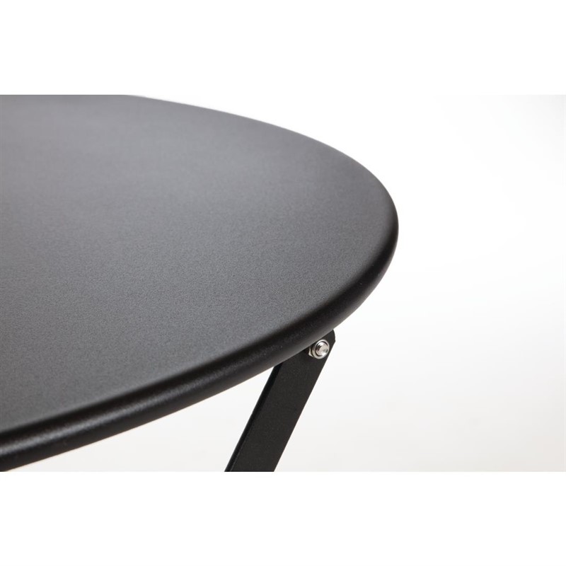 Bolero runder klappbarer Terrassentisch Stahl schwarz 60cm