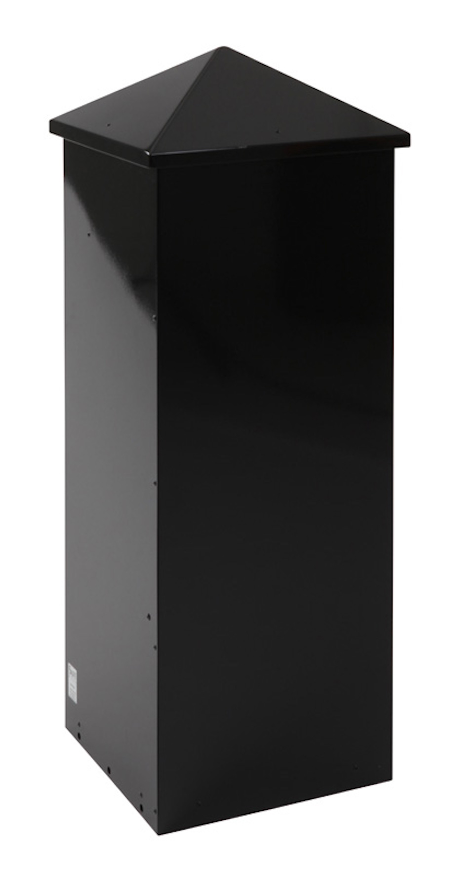 Viereckiger feuerfester Briefkasten aus Metal | HxBxT 108x39x39cm | Einwurföffnung 33x8cm | Schwarz