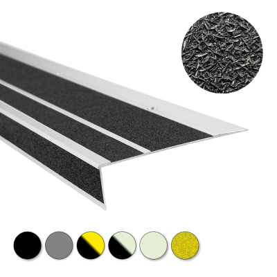Antirutsch-Treppenkantenprofil für den Innenbereich | General Line | Rutschklasse R10 Soft | Trittfläche 90cm, HxBxT 3,3x60x9cm | Grau
