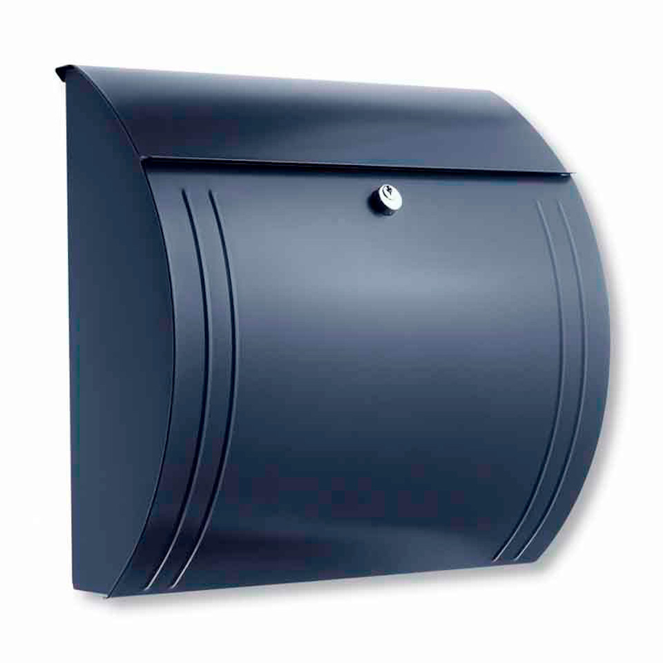 Eleganter Briefkasten Modena aus verzinkten Stahl | 15,3 Liter, HxBxT 33,5x36x12,7cm | Einwurföffnung 32,5x33cm | Anthrazit