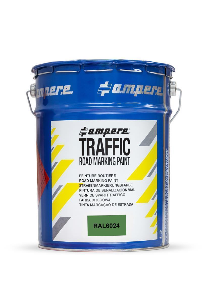 AMPERE 2x 5kg Straßenmarkierungsfarbe TRAFFIC ROAD MARKING PAINT | Zur professionellen Markierung von Straßen aus Beton & Asphalt | 10kg | Grün