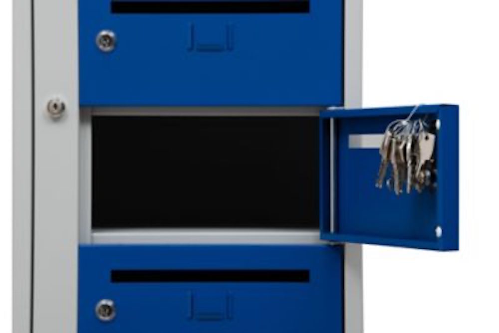 Postverteilerschrank Crane | HxBxT 180x40x50 cm | Grau-Blau