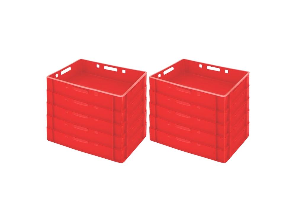 Eurobehälter Fleischerkasten E1 | HxBxT 12,5x40x60cm | 25 Liter | Rot | Fleischerkiste, Fleischkiste, Metzgerkiste, Fleischbehälter