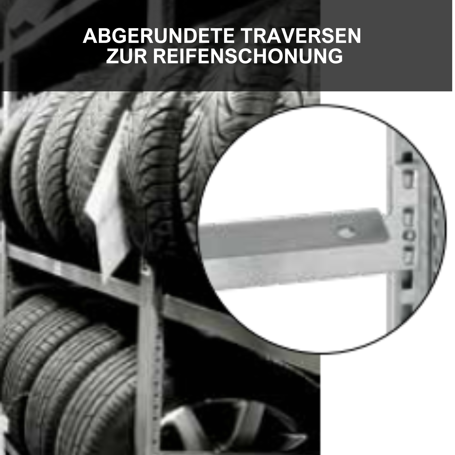 Reifenregal TIRE PRO Made in Germany | HxBxT 250x100x43cm | 4 Ebenen | 150kg Fachlast | Bis zu 5 Reifen pro Ebene | Verzinkt