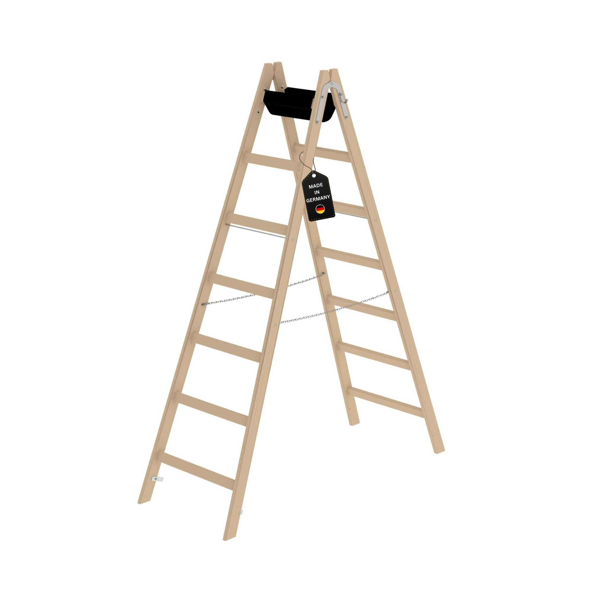 Sprossen-Stehleiter Holz 2x7 Sprossen