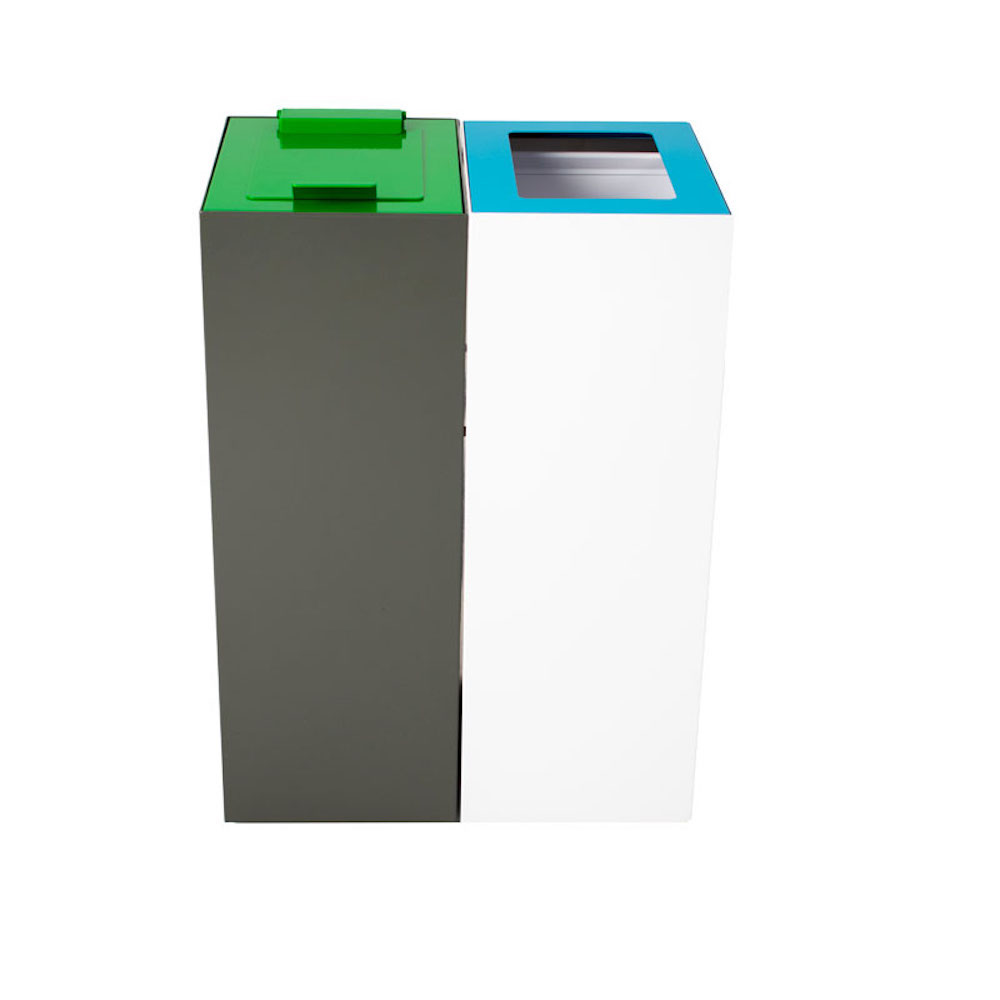Klappendeckel für modulare Abfalltrennanlage mit 60 Liter | HxBxT 4,2x25,5x33cm | Grün