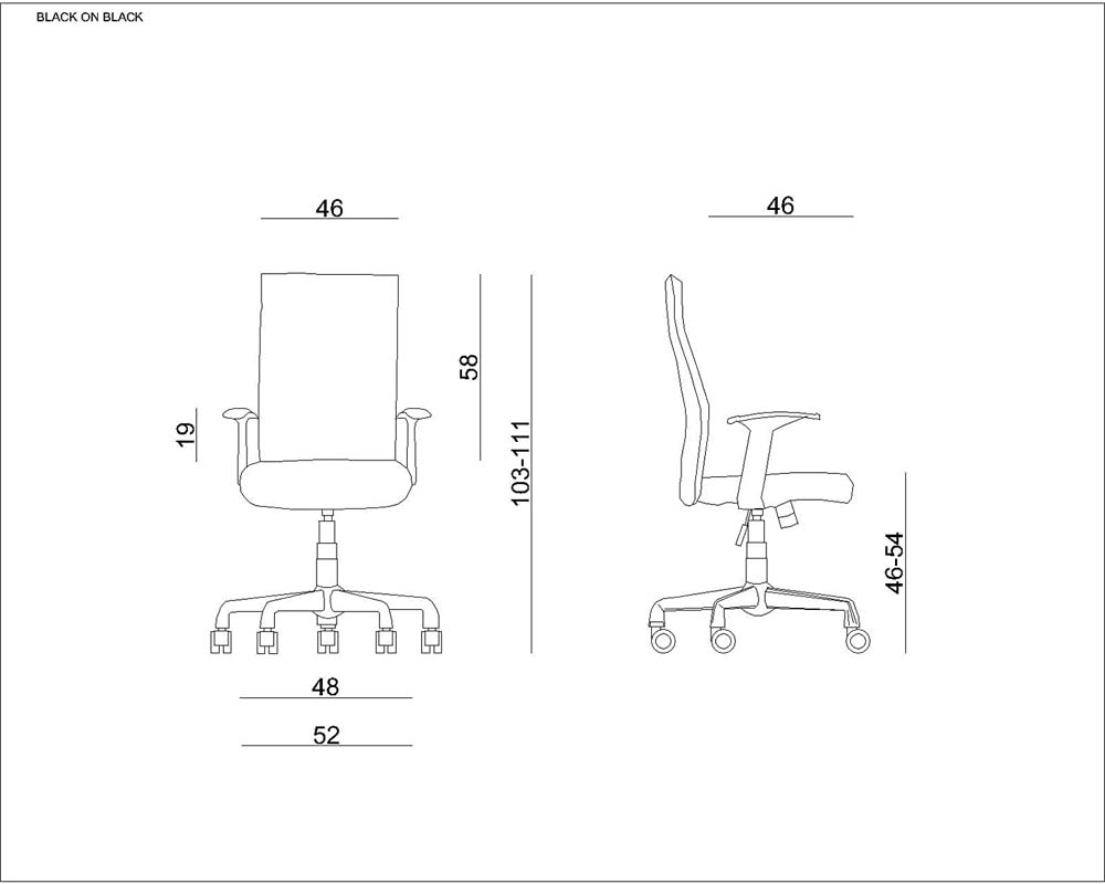 Bürodrehstuhl | Berlin | HxBxT 103-111x52x50cm | Rückenlehne & Sitzpolsterung aus Nylongewebe | Traglast 130kg | Blau