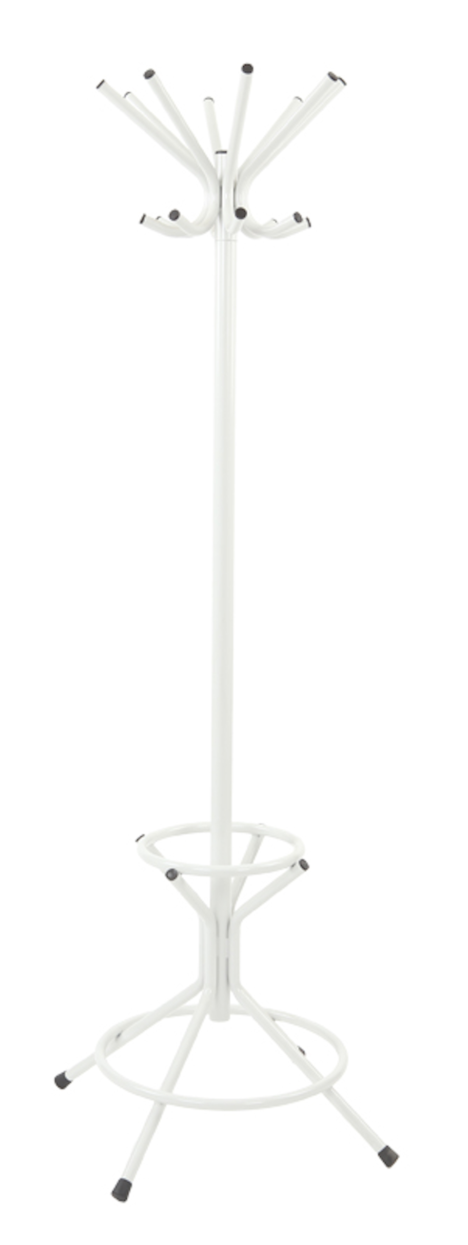 Freistehender Garderoben- & Regenschirmständer aus Metall | Höhe 178cm | Drehbare Krone & 8 Doppelhaken | Grau