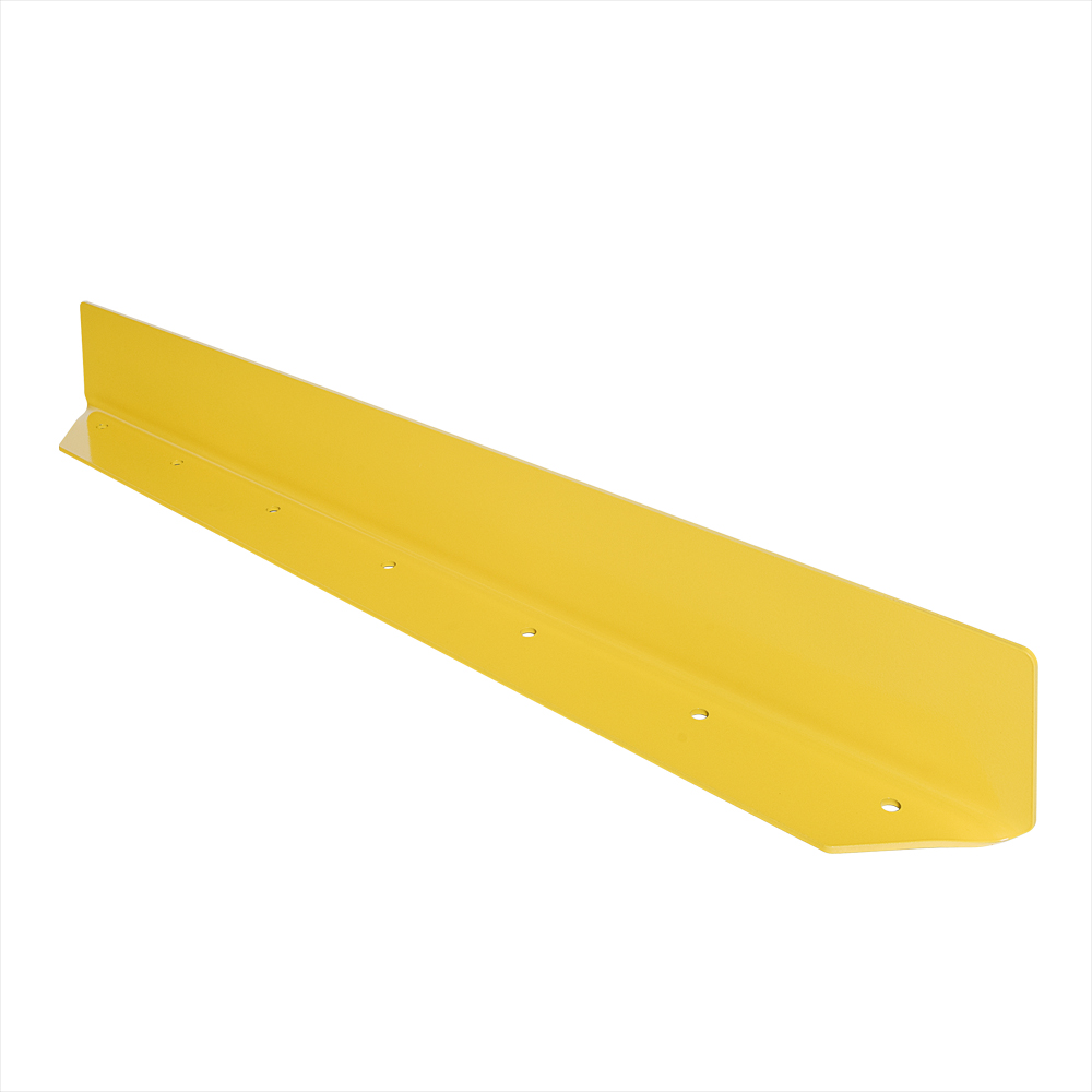 Anfahrschutz-Leitboard | HxBxT 15x120x10cm | Abgerundete Ecken & Gehrungsschnitt | Kunststoffbeschichteter Stahl 6mm | Gelb