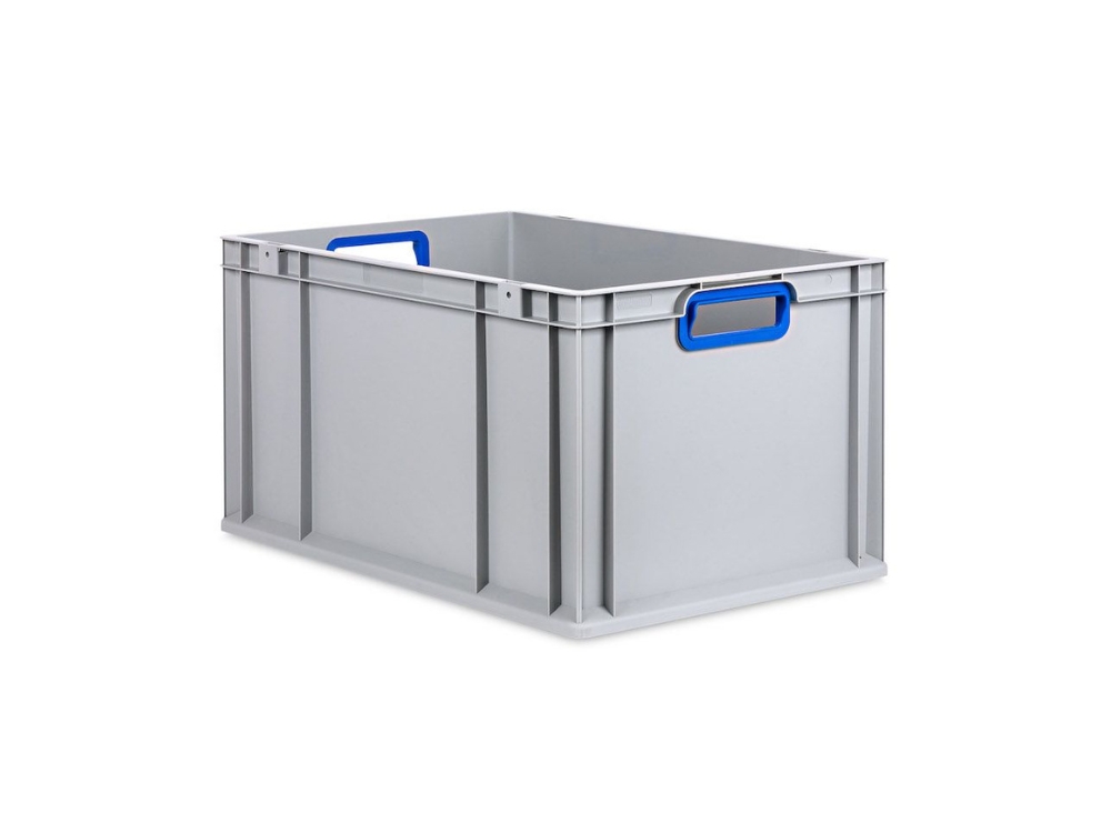 Eurobox NextGen Color | HxBxT 32x40x60cm | 65 Liter | Griffe blau offen | Verstärkter Boden | Eurobehälter, Transportbox, Transportbehälter, Stapelbehälter