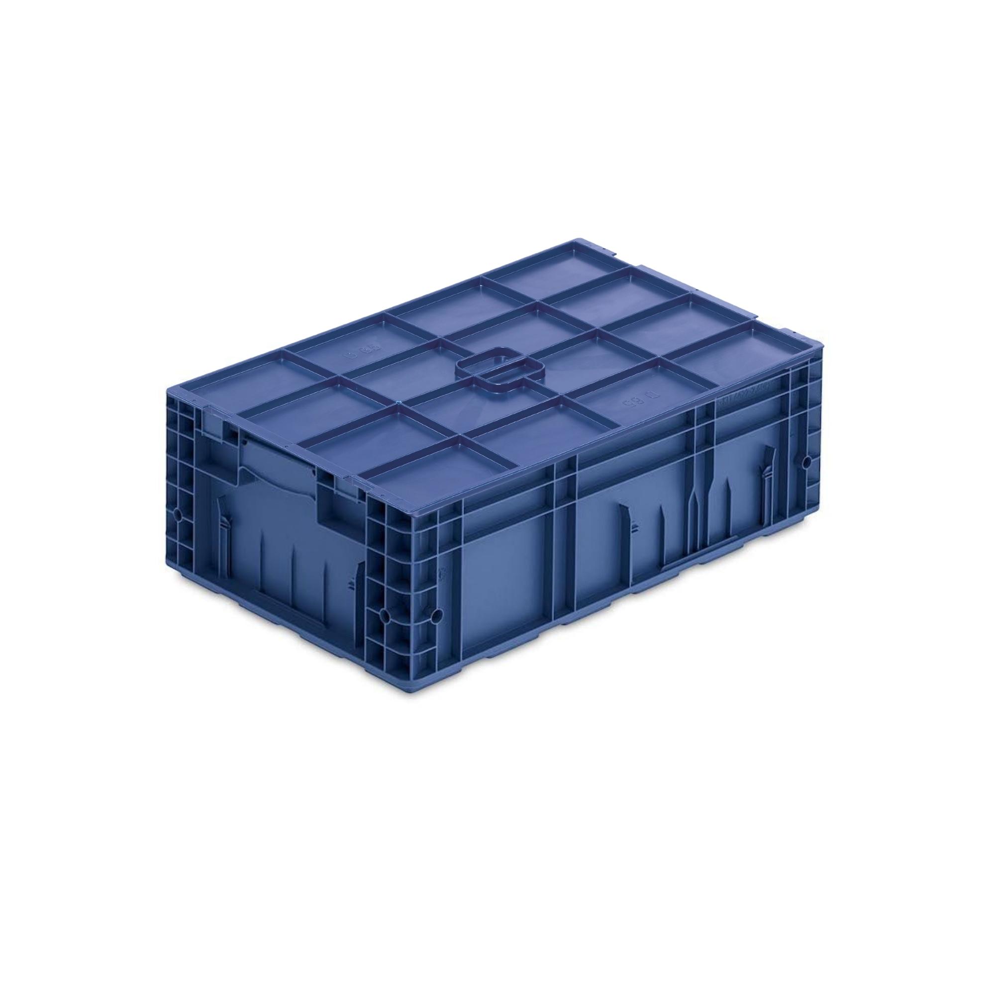 SparSet 10x VDA KLT Kleinladungsträger mit Verbundboden & Auflagedeckel | HxBxT 21,3x40x60cm | 34,9 Liter | KLT, Transportbox, Transportbehälter, Stapelbehälter