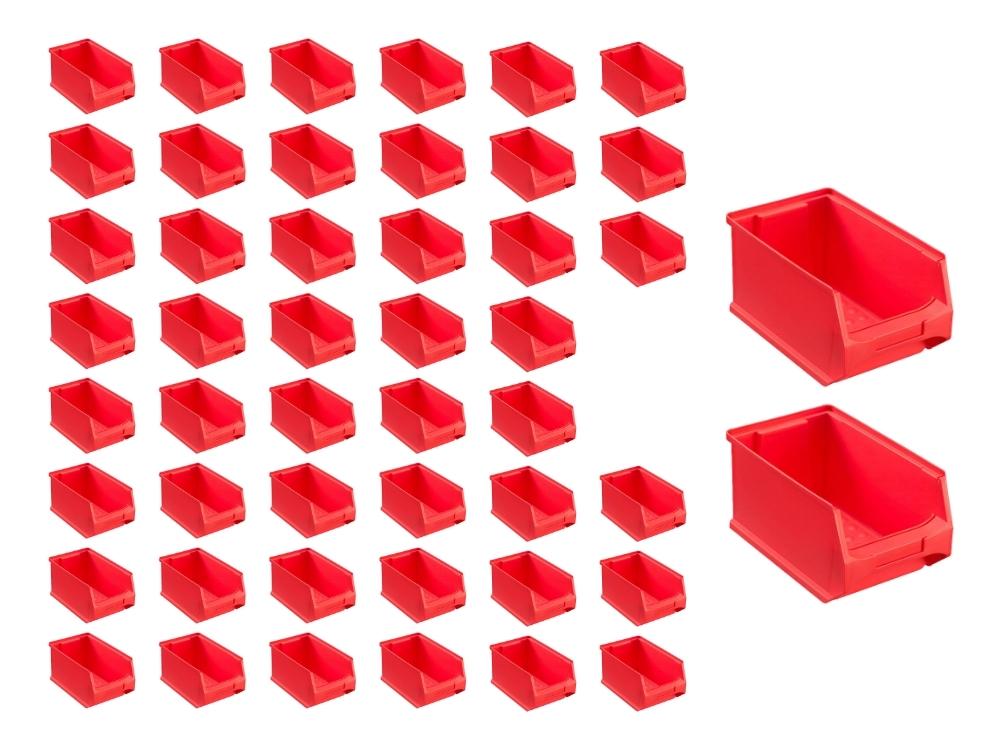 SuperSparSet 48x Rote Sichtlagerbox 3.0 | HxBxT 12,5x14,5x23,5cm | 2,8 Liter | Sichtlagerbehälter, Sichtlagerkasten, Sichtlagerkastensortiment, Sortierbehälter