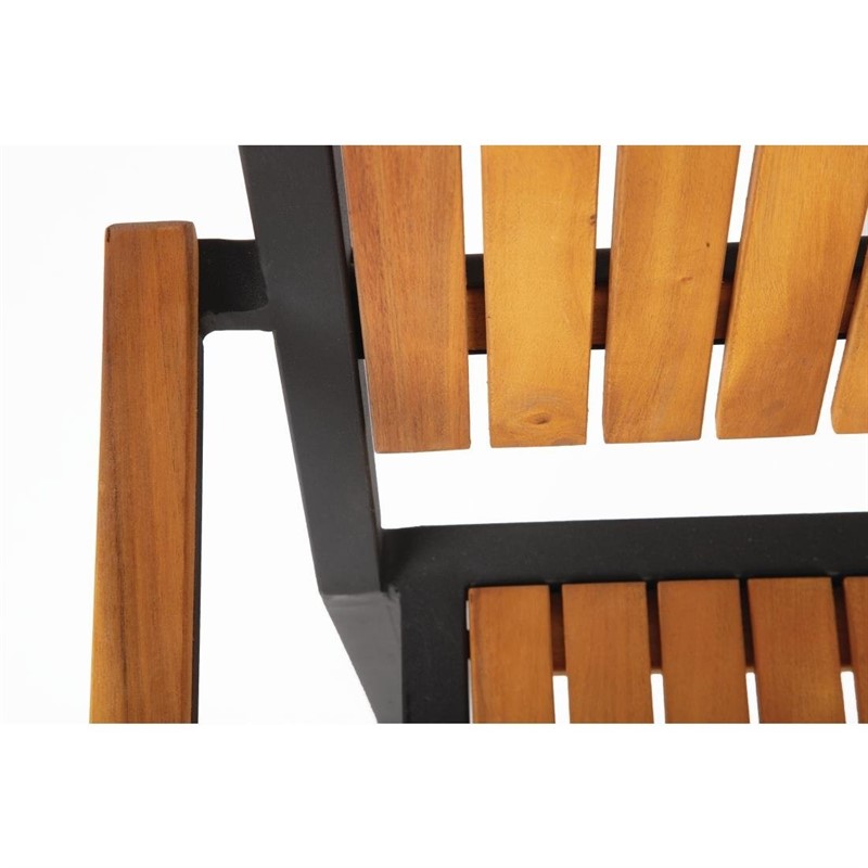 Bolero Stahl- und Akazienholzstühle mit Armlehnen (4 Stück)