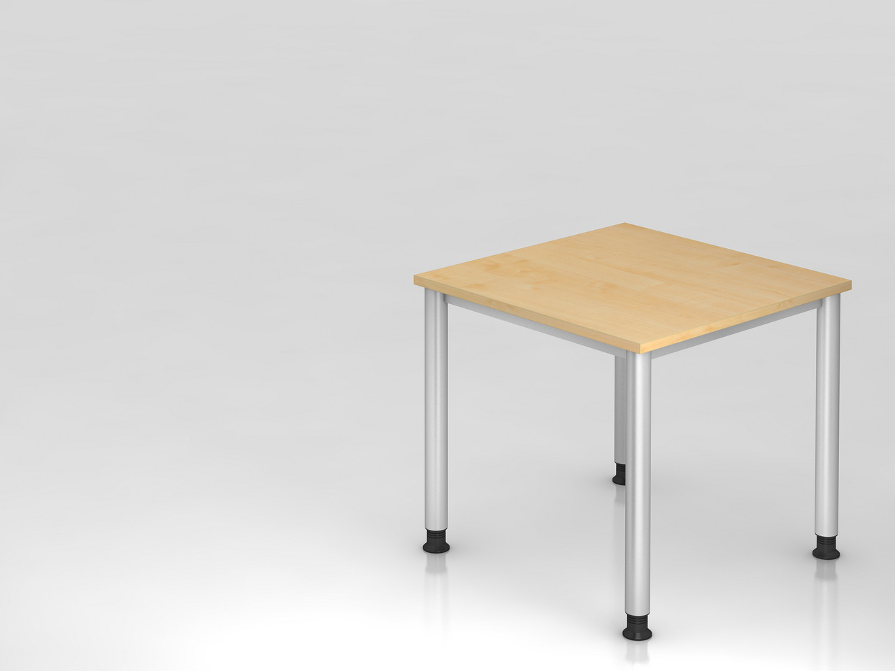 Sitz-Steh-Schreibtisch Olavi | Ahorn | Breite 80cm | Höhe 68,5-81cm | stufenlos höhenverstellbar | Rechteckform