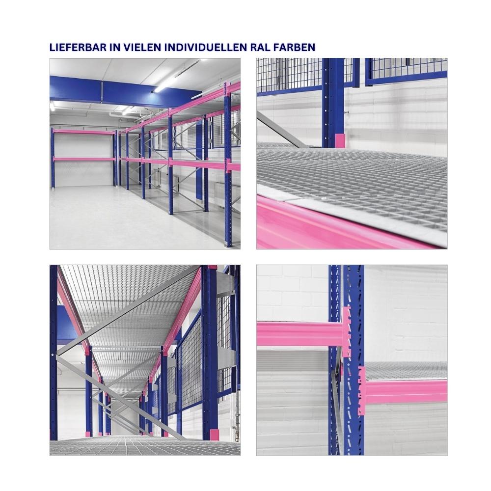 Gitterrückwand für SLP Palettenregal Schraub-Stecksystem T-Profil | HxB 100x270cm | Blau