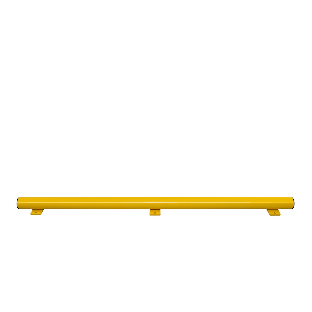 Unterfahrschutz Balken | Inkl. 3 Bodenplatten | HxBxØ 8,6x175x7,6cm | Feuerverzinkter & kunststoffbeschichteter Stahl | Gelb