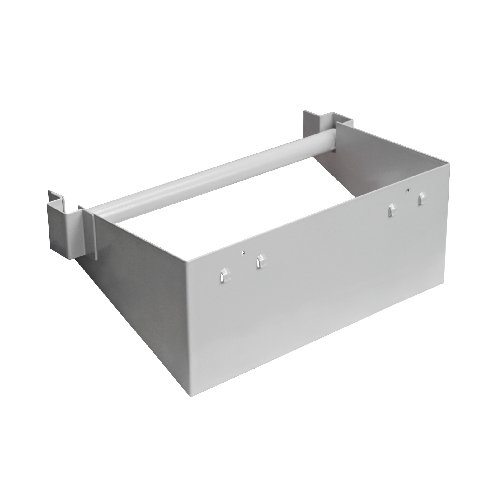 Papierrollenhalter für Lochplatte | HxBxT 12x34x19,2cm | Weissaluminium