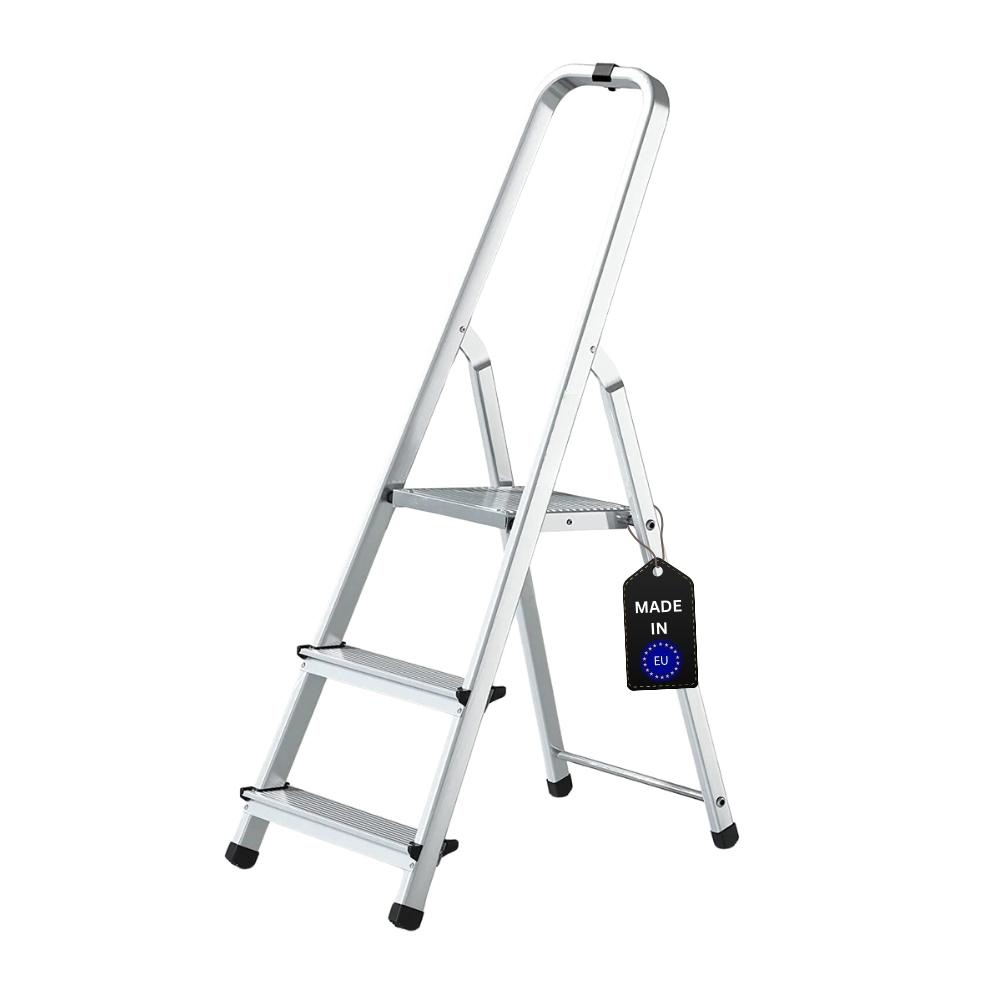 Stufenstehleiter ECONOMY BASIC | einseitig begehbar | 3 Stufen | Arbeitshöhe 2,54m | Traglast 125kg