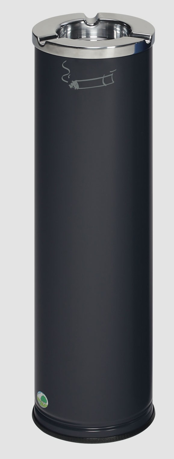 Robuster Ascher mit poliertem Aschereinsatz | 0,2 Liter, HxBxT 66x20x20cm | Verzinkter Stahl | Anthrazit