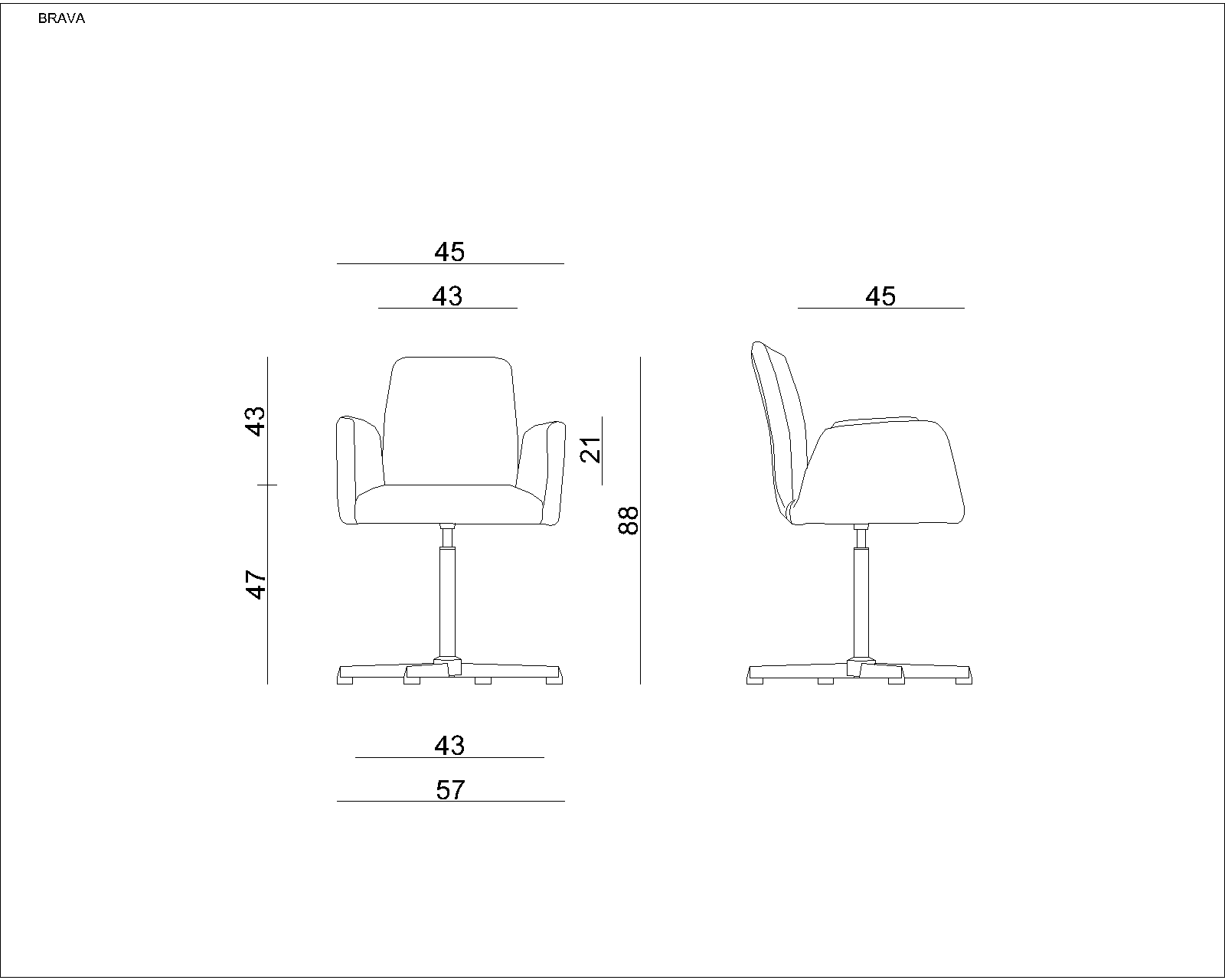 Konferenzstuhl | Hannover | HxBxT 88x57x45cm | Rückenlehne, Sitz & Armlehnen aus Stoff | Traglast 130kg | Grau