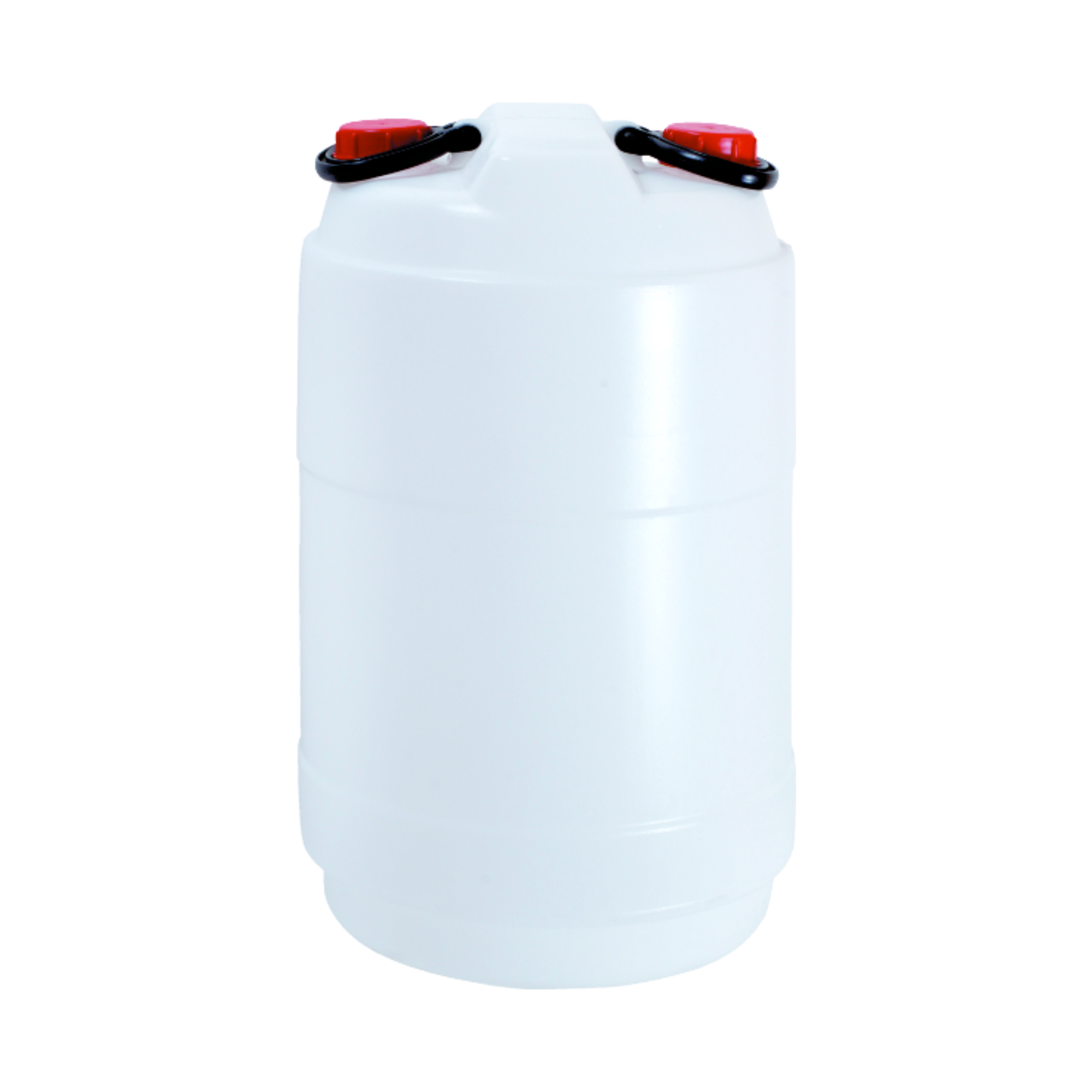 Mehrzweckfass aus Kunststoff mit Doppel-Schraubverschlüssen & Griffen 50 Liter | HxØ 61x36cm | Weiß