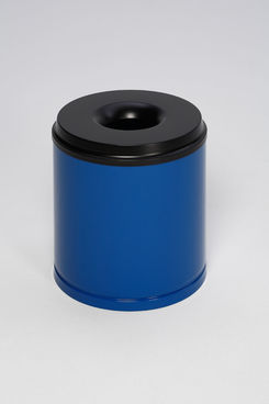 Selbstlöschender Papierkorb | 15 Liter, HxBxT 37x25x25cm | Verzinkter Stahl | Blau