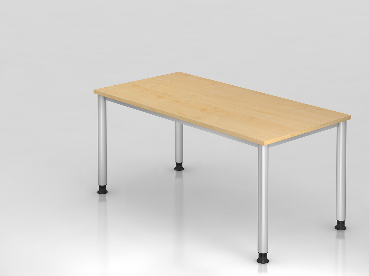 Sitz-Steh-Schreibtisch Olavi | Ahorn | Breite 160cm | Höhe 68,5-81cm | stufenlos höhenverstellbar | Rechteckform