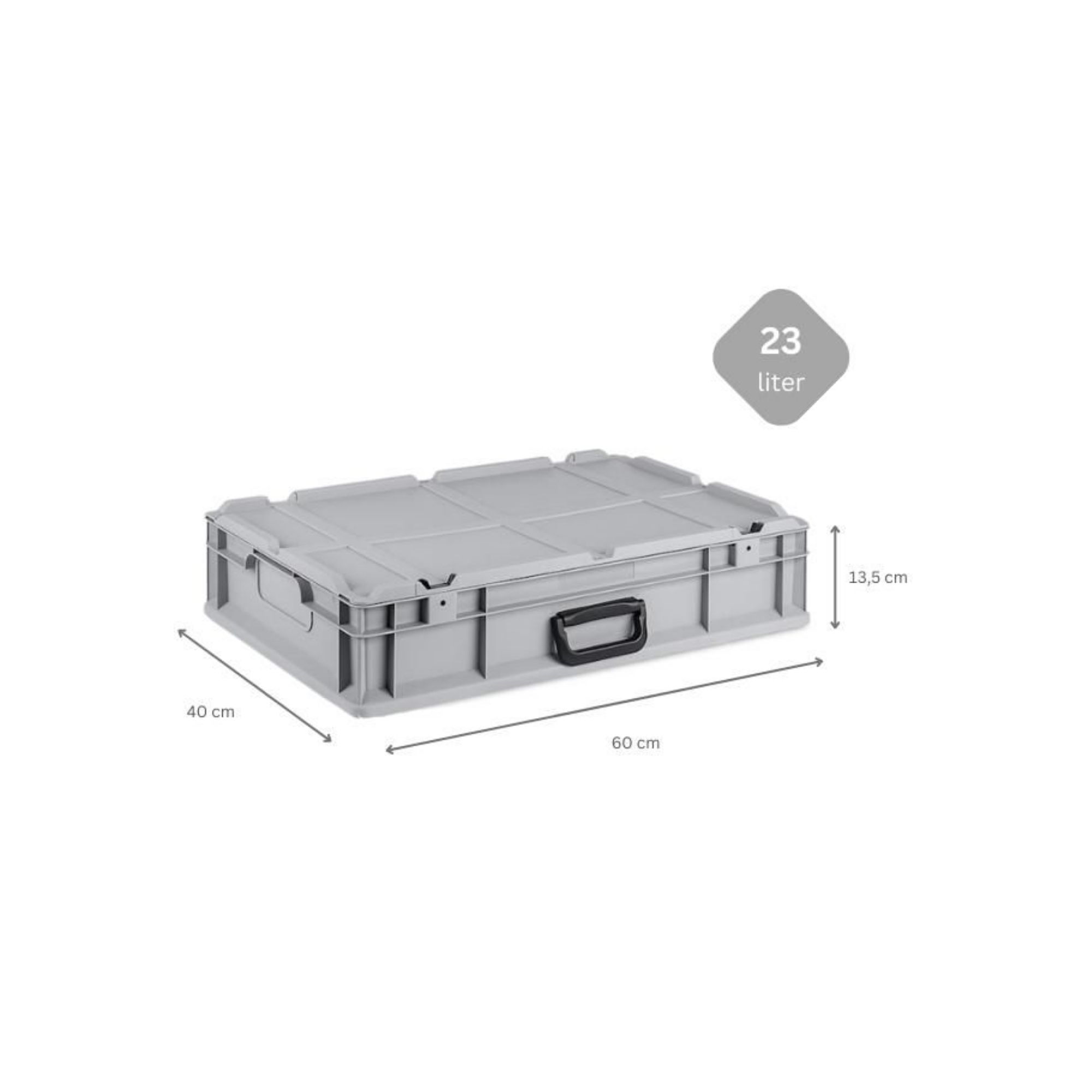 Eurobox NextGen Portable mit Rasterschaumstoff & Schaumstoffeinlage | HxBxT 13,5x40x60cm | 23 Liter | Eurobehälter, Transportbox, Transportbehälter, Stapelbehälter