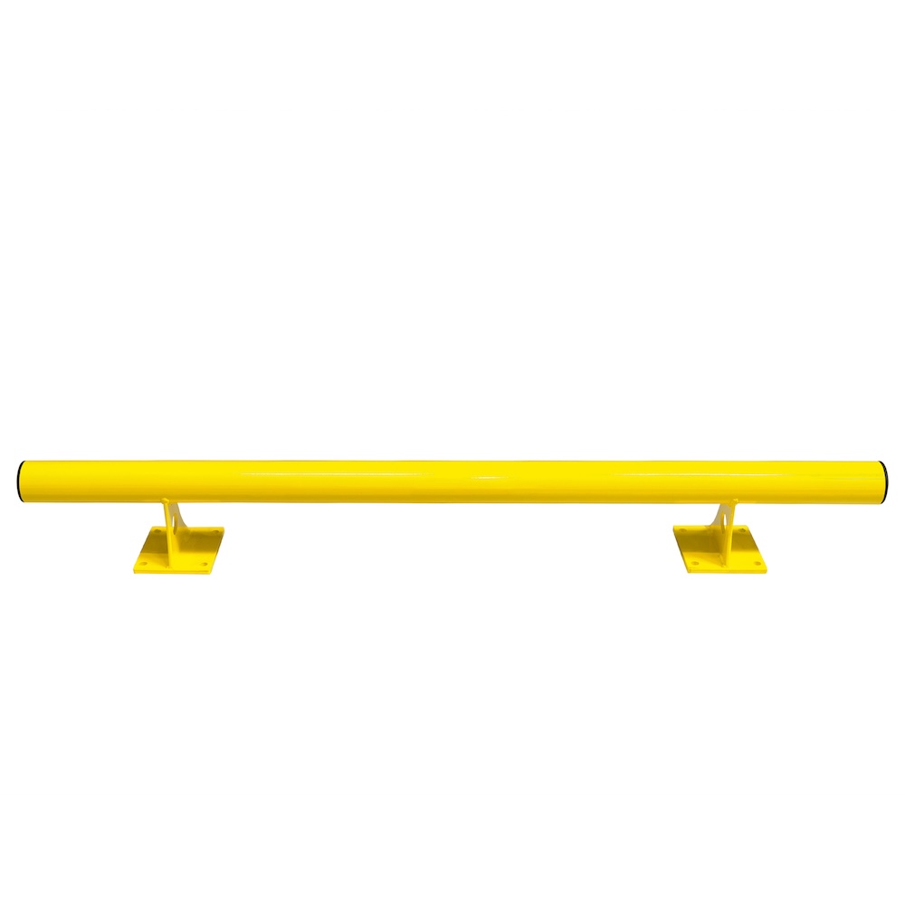 Rammschutz-Barriere | HxbxT 20x150x16cm | Rohr-Ø 7,6cm | Kunststoffbeschichteter Stahl | Schwarz-Gelb