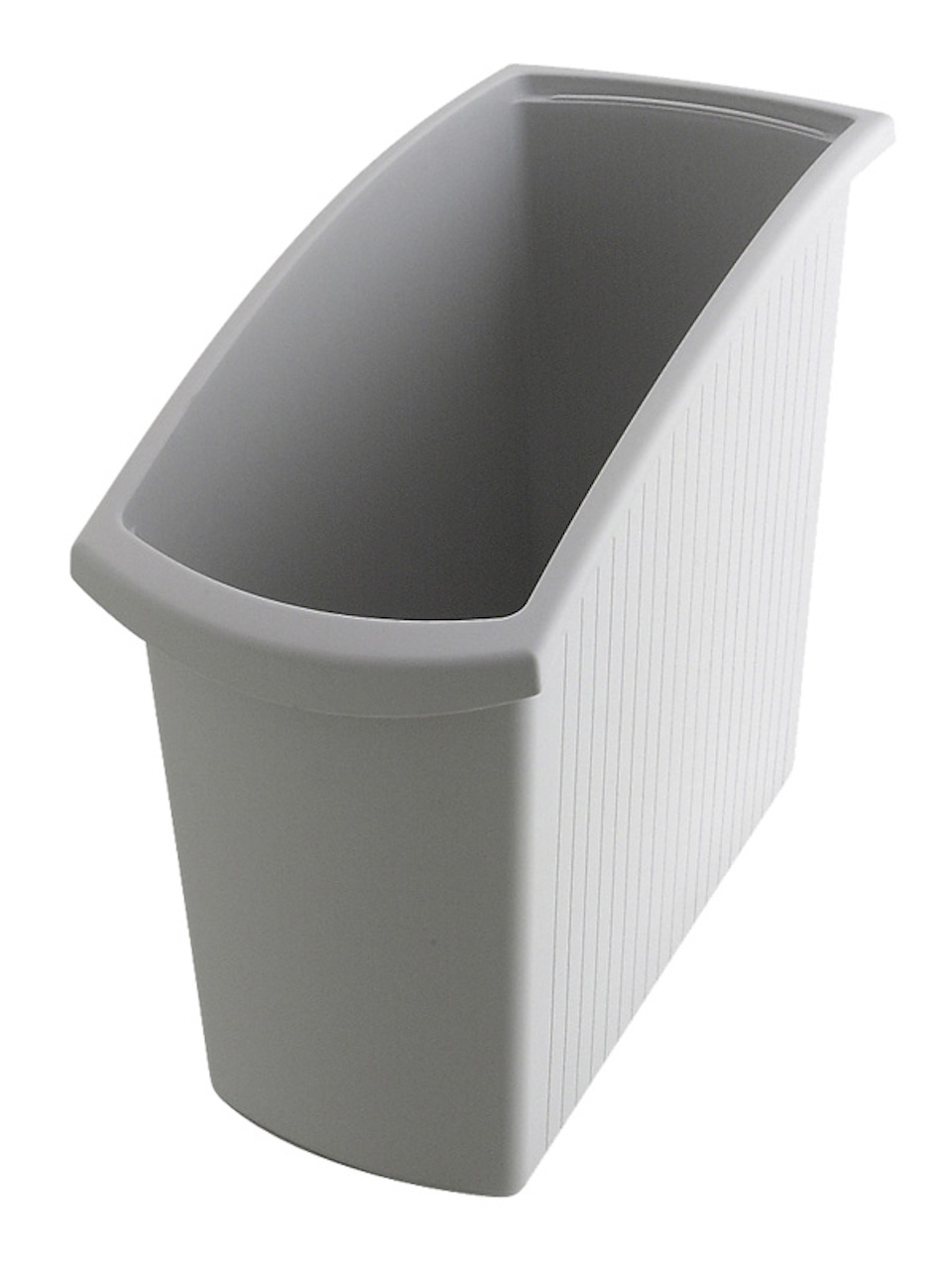 Rechteckiger Kunstoff Papierkorb | 18 Liter, HxBxT 34,5x19,4x45cm | Grau