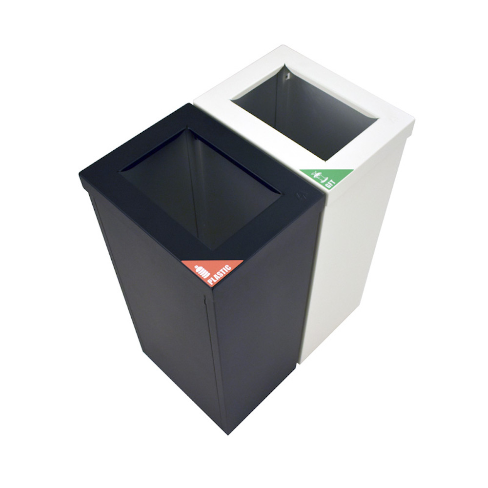 Wertstoffsammler RecycloFlex 60 | 60 Liter, HxBxT 70,5x26,3x34,3cm | Aluminium | Schwarz