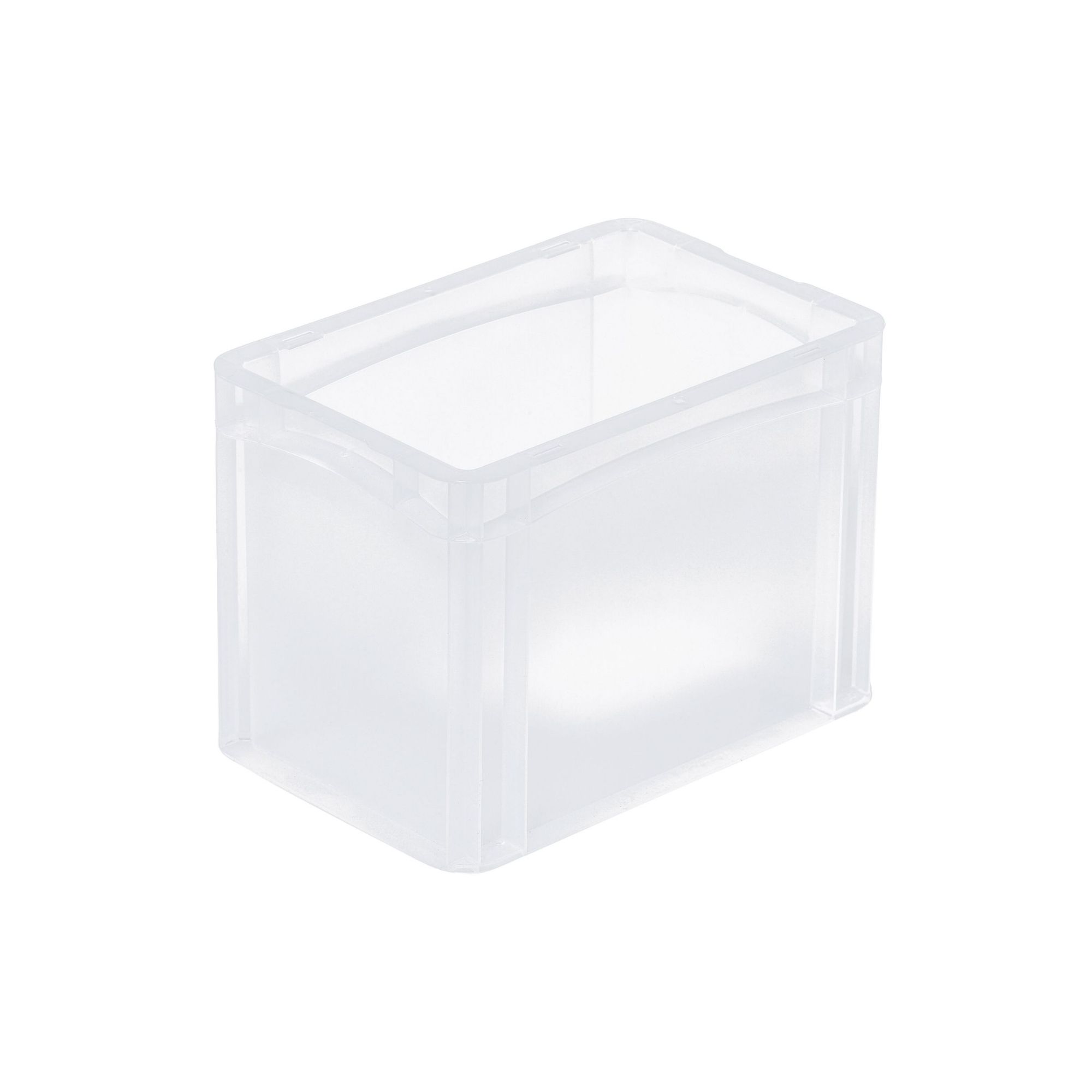 Transparenter Eurobehälter BasicLine mit geschlossenem Griff | HxBxT 22x20x30cm | 9,4 Liter | Eurobox, Transportbox, Transportbehälter, Stapelbehälter