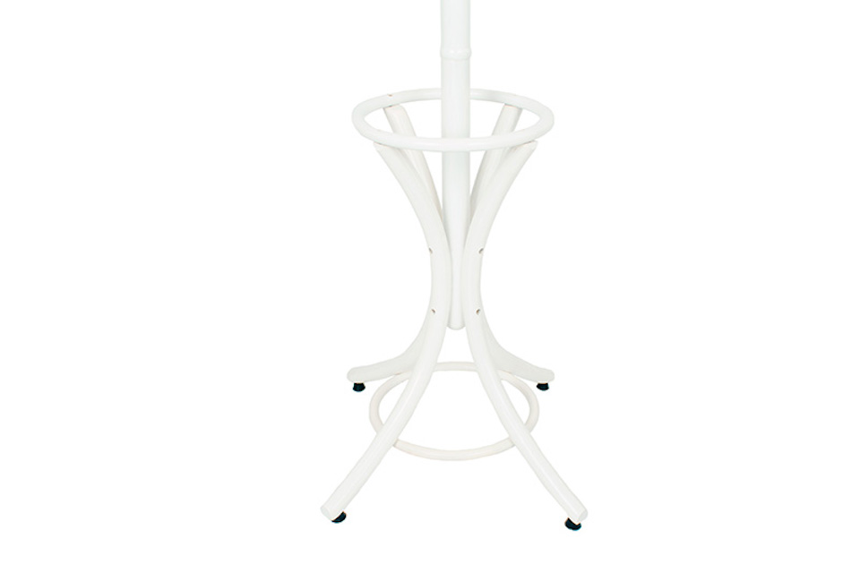 Freistehender Garderoben- & Regenschirmständer aus Holz | Höhe 185cm | Drehbare Krone & 12 Haken | Weiß