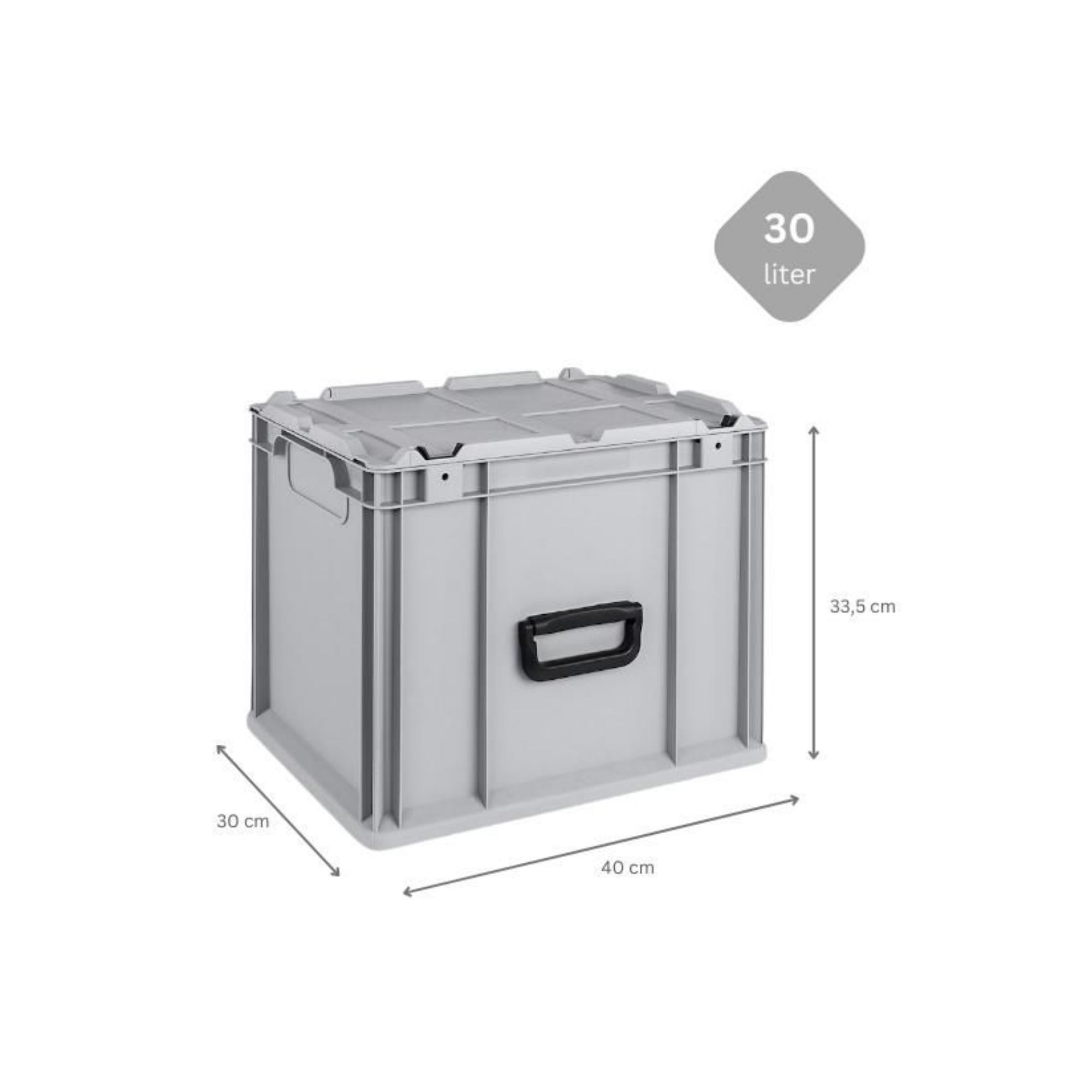 SuperSparSet 4x Eurobox NextGen Portable mit Rasterschaumstoff & Schaumstoffeinlage | HxBxT 33,5x30x40cm | 30 Liter | Eurobehälter, Transportbox, Transportbehälter, Stapelbehälter