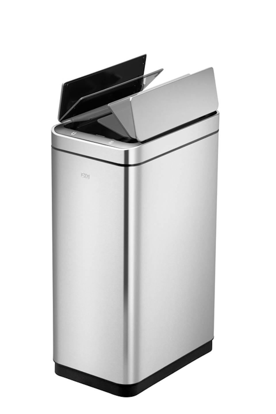 Stilvoller Sensor Abfalleimer aus gebürstetem Edelstahl | 30 Liter, HxBxT 62x25,2x37,7cm | Silber