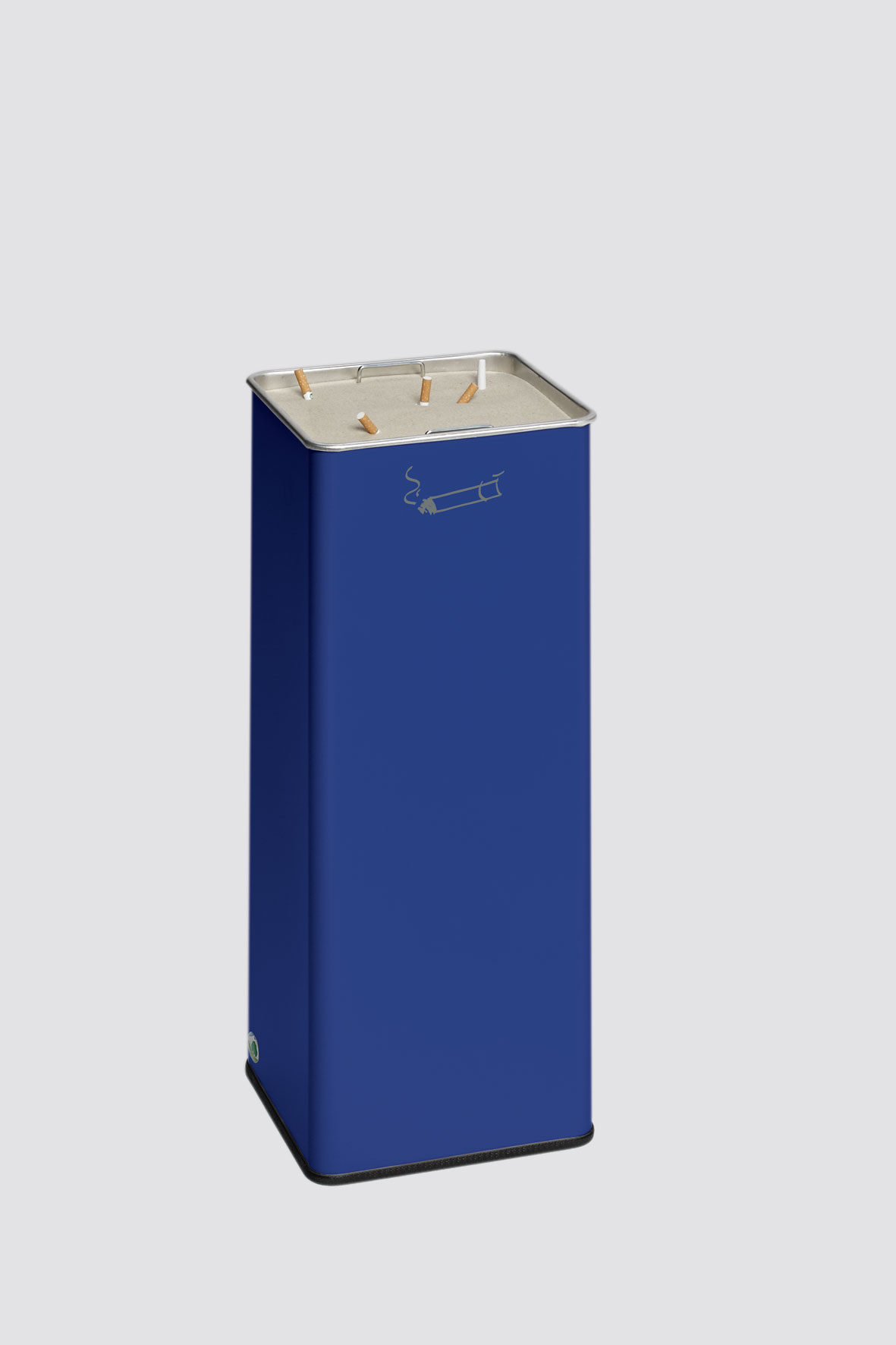 Robuster Ascher mit herausnehmbarem Sandsieb für Eingangsbereiche | HxBxT 66,5x26x26cm | Verzinkter Stahl | Blau