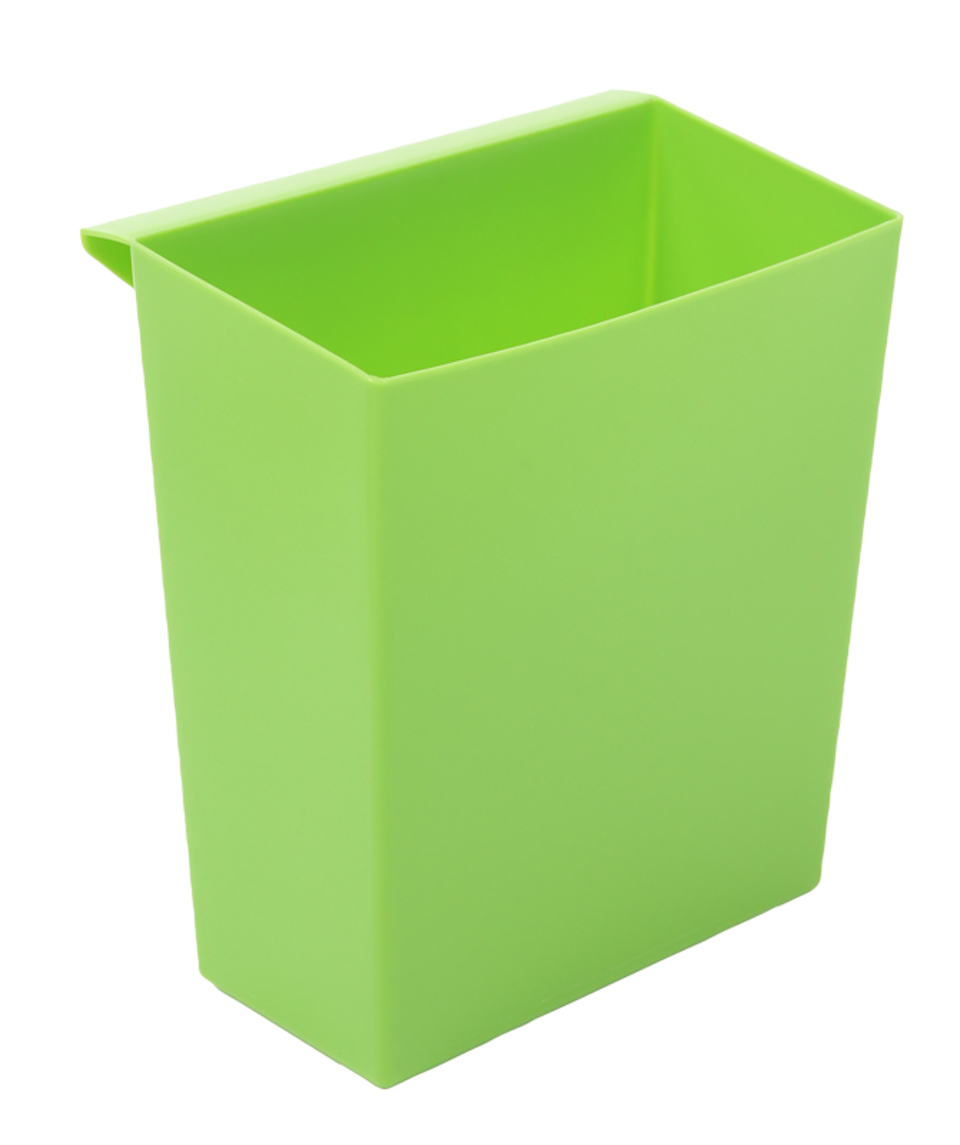 Einsatzbehälter für viereckigen kegelförmigen Papierkorb | HxBxT 26,5x15x24cm | Kunststoff | Grün