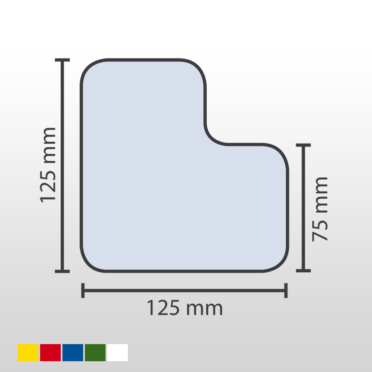 Stellplatzmarker | L-Stück | 25 Stück | Schenkelbreite 7,5cm | PVC 0,6mm | Für glatte & spaltfreie Böden | Grün