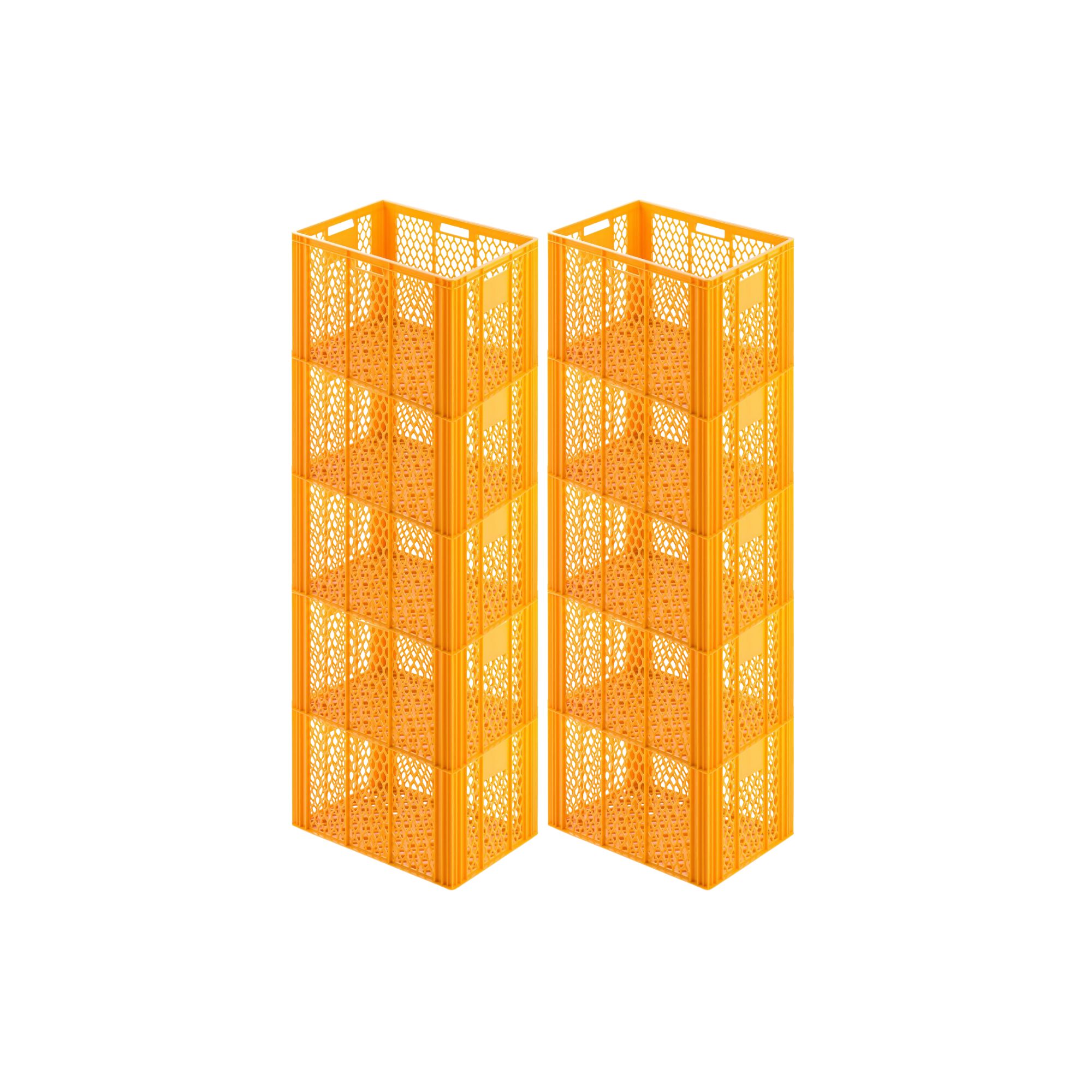 Eurobehälter Bäcker- & Konditorenkasten | HxBxT 42,1x40x60 | 85 Liter | Gelb-Orange | Brötchenkiste, stapelbare Bäckerkiste