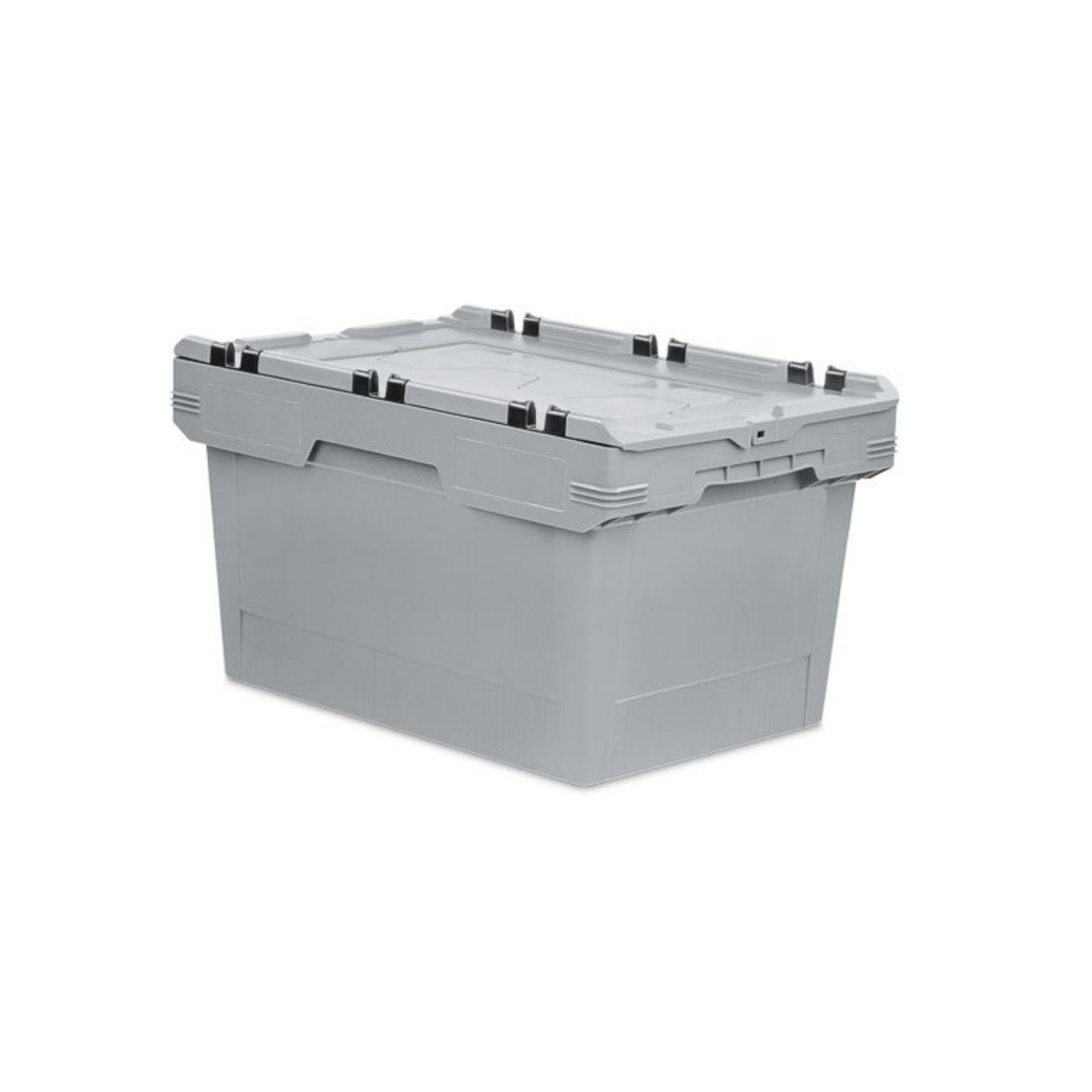 Conical Mehrweg-Stapelbehälter mit Krokodildeckel Grau | HxBxT 34,9x41x61cm | 58 Liter | Lagerbox Eurobox Transportbox Transportbehälter Stapelbehälter